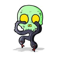 cartoon skull with snakes N5