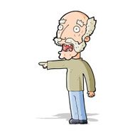 cartoon scared old man pointing N4