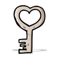cartoon heart shaped key N8