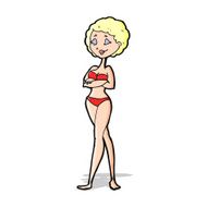 cartoon retro woman in bikini N5