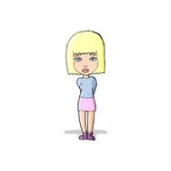 cartoon serious girl N4