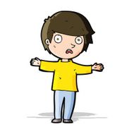 cartoon worried boy N15