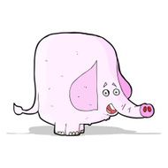 cartoon pink elephant N23
