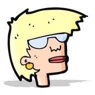 cartoon female face with glasses N4
