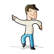 cartoon happy man pointing N28