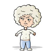 cartoon annoyed old woman N9