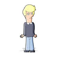 cartoon bored man shrugging shoulders N5