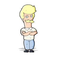 cartoon mustache muscle man N5