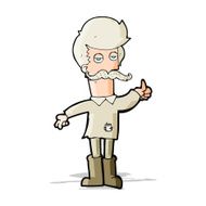 cartoon old man in poor clothes N4
