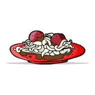 cartoon spaghetti and meatballs N6