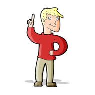 cartoon man with great idea N23