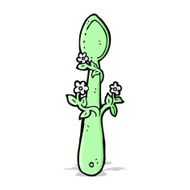 cartoon organic food symbol spoon N2