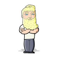cartoon serious man with beard N9