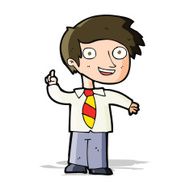 cartoon school boy with idea N14