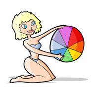 cartoon bikini girl with beach ball N5