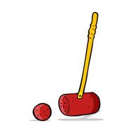 cartoon croquet mallet and ball N5
