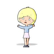 cartoon worried woman N31