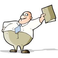 cartoon happy boss with file N4
