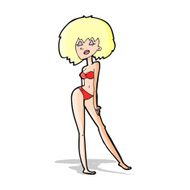 cartoon woman in bikini N23