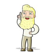 cartoon happy bearded man with idea N4