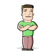 cartoon tough guy with folded arms N5