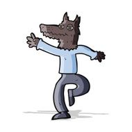 cartoon happy wolf man N6
