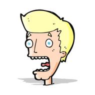 cartoon terrified man N126