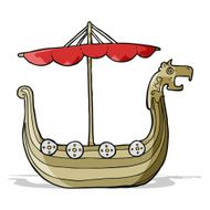 Cartoon Viking Ship N19