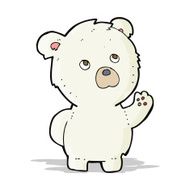 cartoon waving polar bear N21