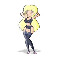 cartoon woman in lingerie N19