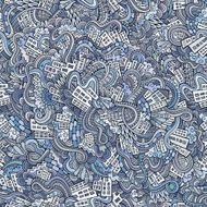 Cartoon vector doodles hand drawn town N5