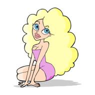 cartoon pretty woman N112
