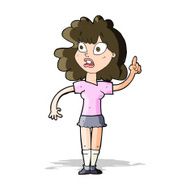 cartoon woman making point N10