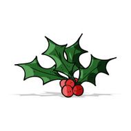Cartoon Christmas Holly N6