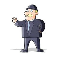 cartoon sensible business man in bowler hat N5