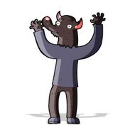 cartoon happy werewolf man N4