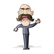 cartoon angry old man N65