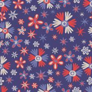 hand drawn doodle flowers background Seamless pattern N2