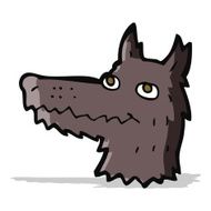 Cartoon Wolf Head N17