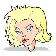cartoon female face N56