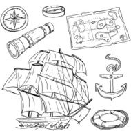 Navigation collection in black and white
