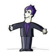 cartoon vampire man with open arms N4