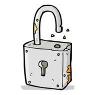 caroon rusty old padlock N7
