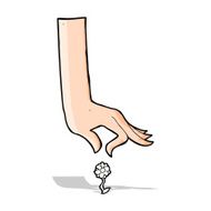 cartoon hand picking flower N5