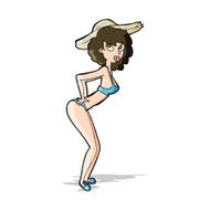 cartoon pin-up beach girl N5