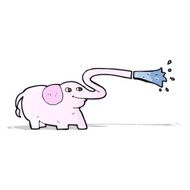 cartoon elephant squirting water N8