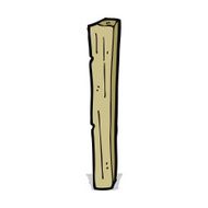 cartoon wooden post N3