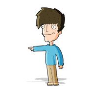 cartoon happy man pointing N29
