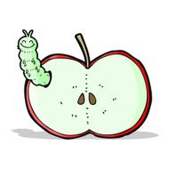 cartoon bug eating apple N7