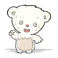 cartoon polar bearcub waving N3